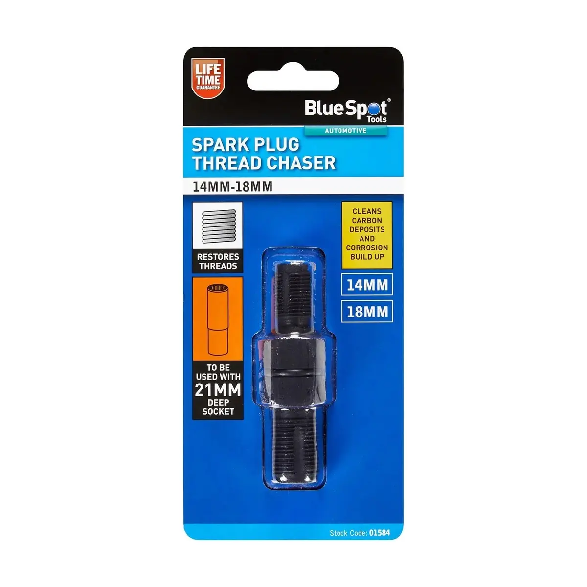 Bluespot Spark Plug Thread Chaser 14Mm-18Mm 1