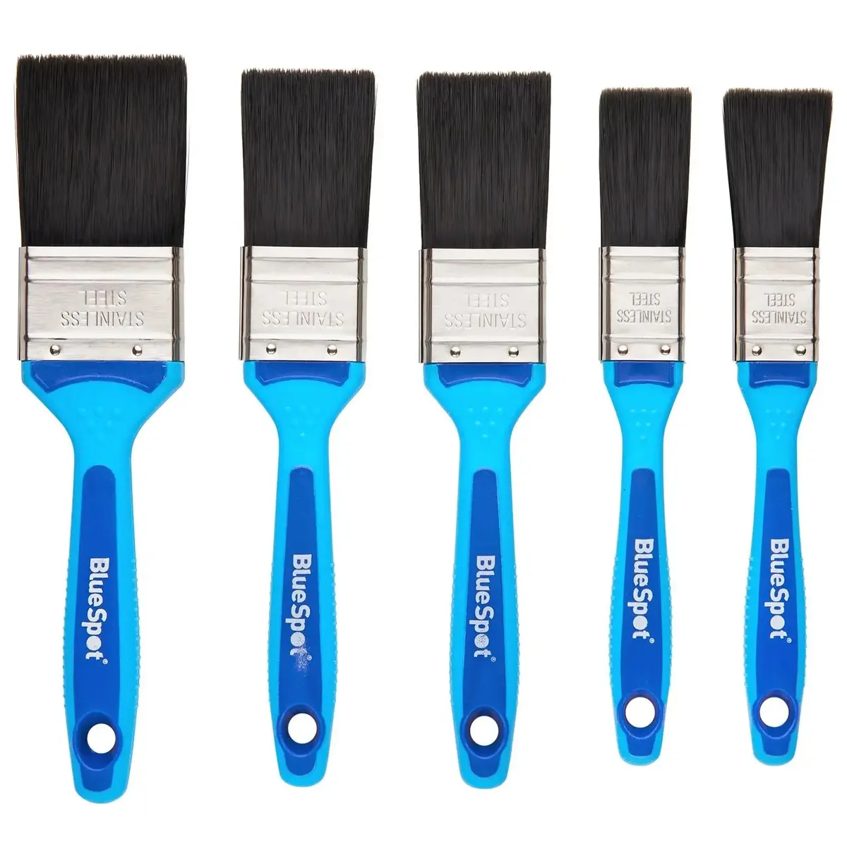 Bluespot Synthetic Paint Brush Set With Soft Grip Handle 5 Piece 25Mm-50Mm 1