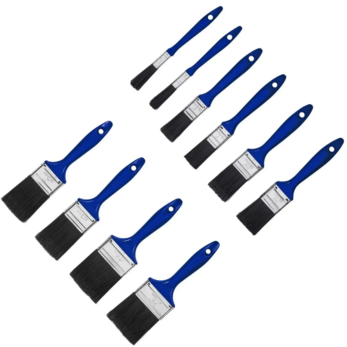 Bluespot Synthetic Workshop Brush Set 10 Piece 1/2" 1" 1 1/2" 2 1