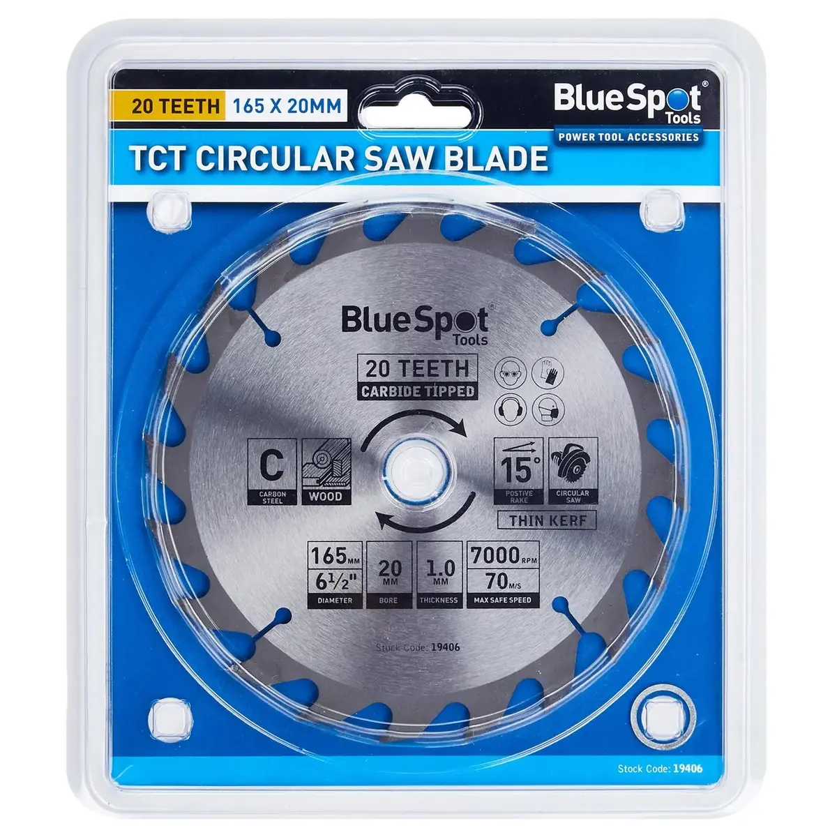 Bluespot Tct Circular Saw Blade 20 Teeth 165Mm X 20Mm 1