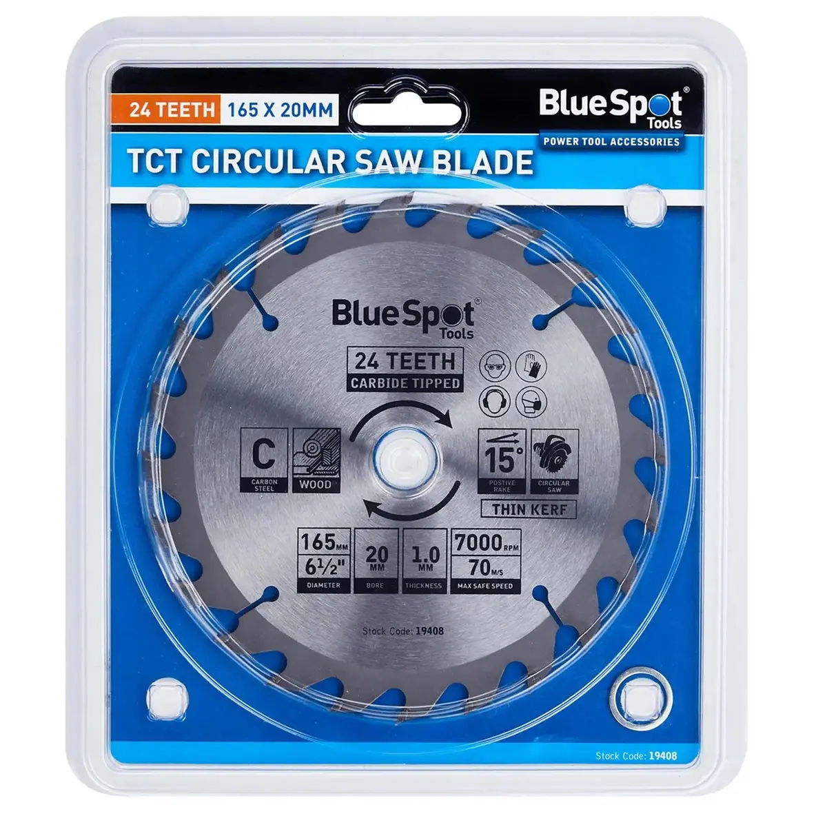 Bluespot Tct Circular Saw Blade 24 Teeth 165Mm X 20Mm 1