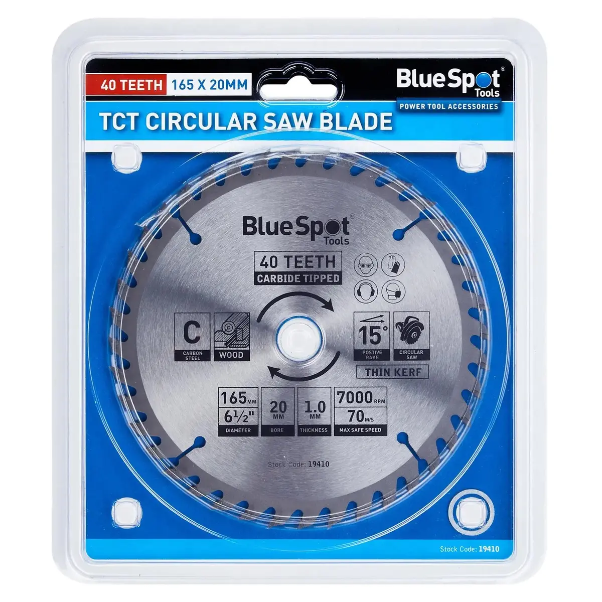 Bluespot Tct Circular Saw Blade 40 Teeth 165Mm X 20Mm 1