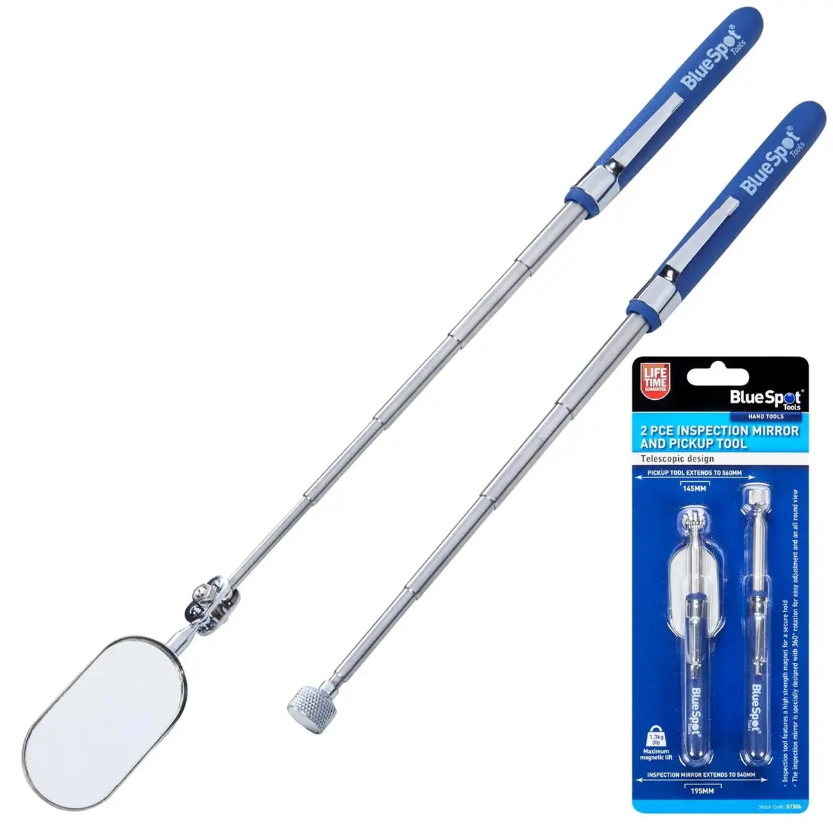 Bluespot Telescopic Inspection Mirror And Magnetic Pickup Tool 2 Piece 1