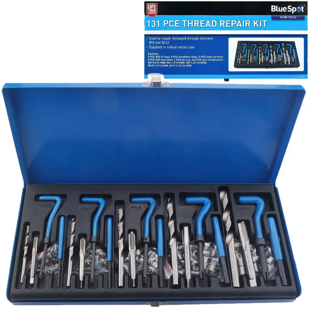 Bluespot Thread Repair Kit 131 Piece M5-M12 1