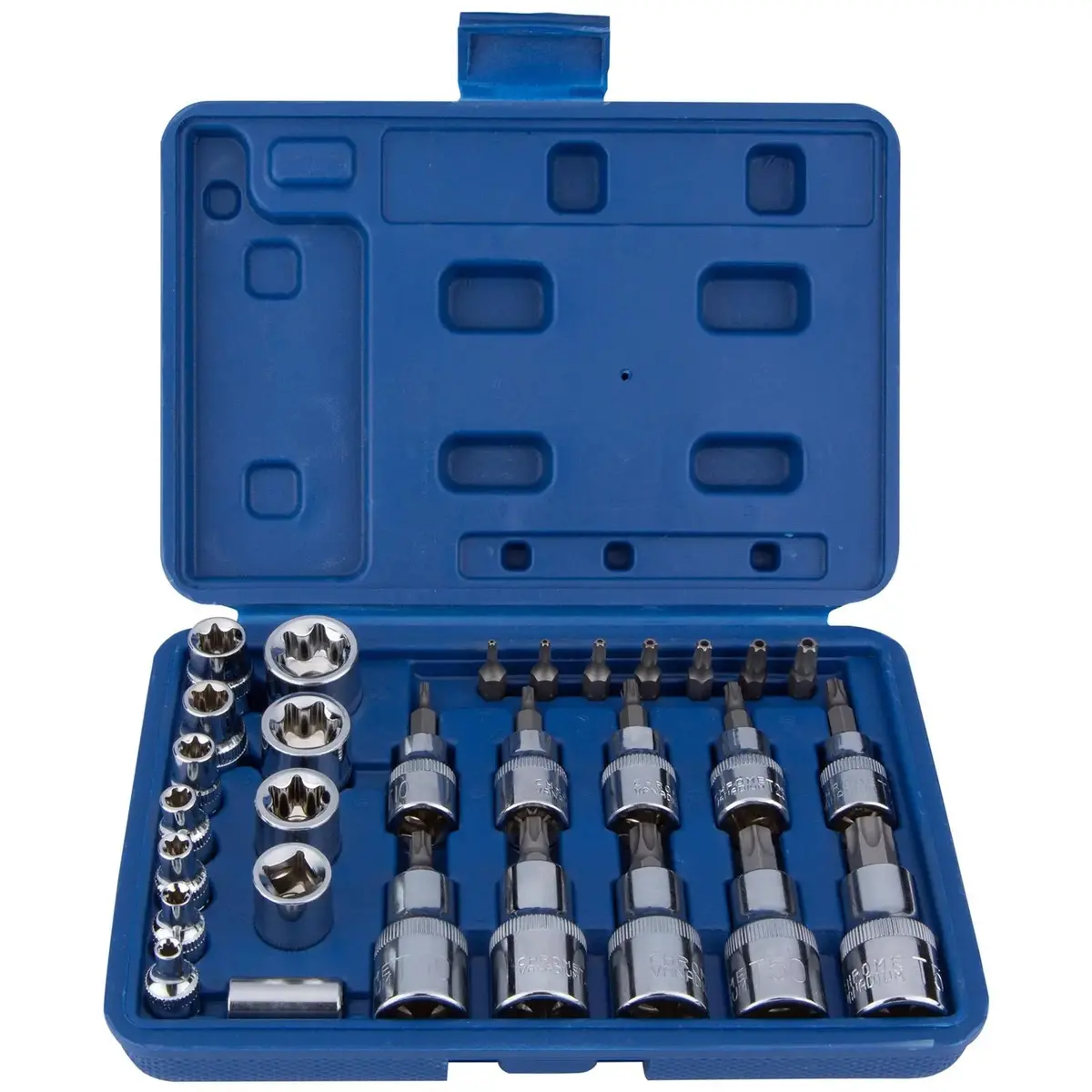 Bluespot Torx Socket External Torx Socket And Bit Set 29 Piece T10-T55 E4-E20 1