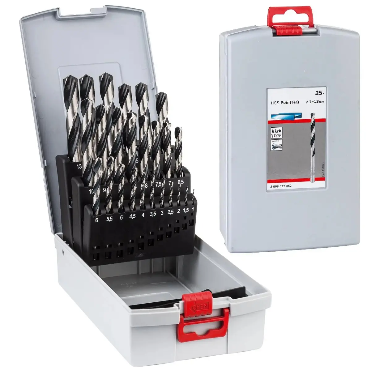 Bosch Professional Hss Drill Bit Set 1-13Mm Metal Twist Drills Pointteq 25 Pieces 1