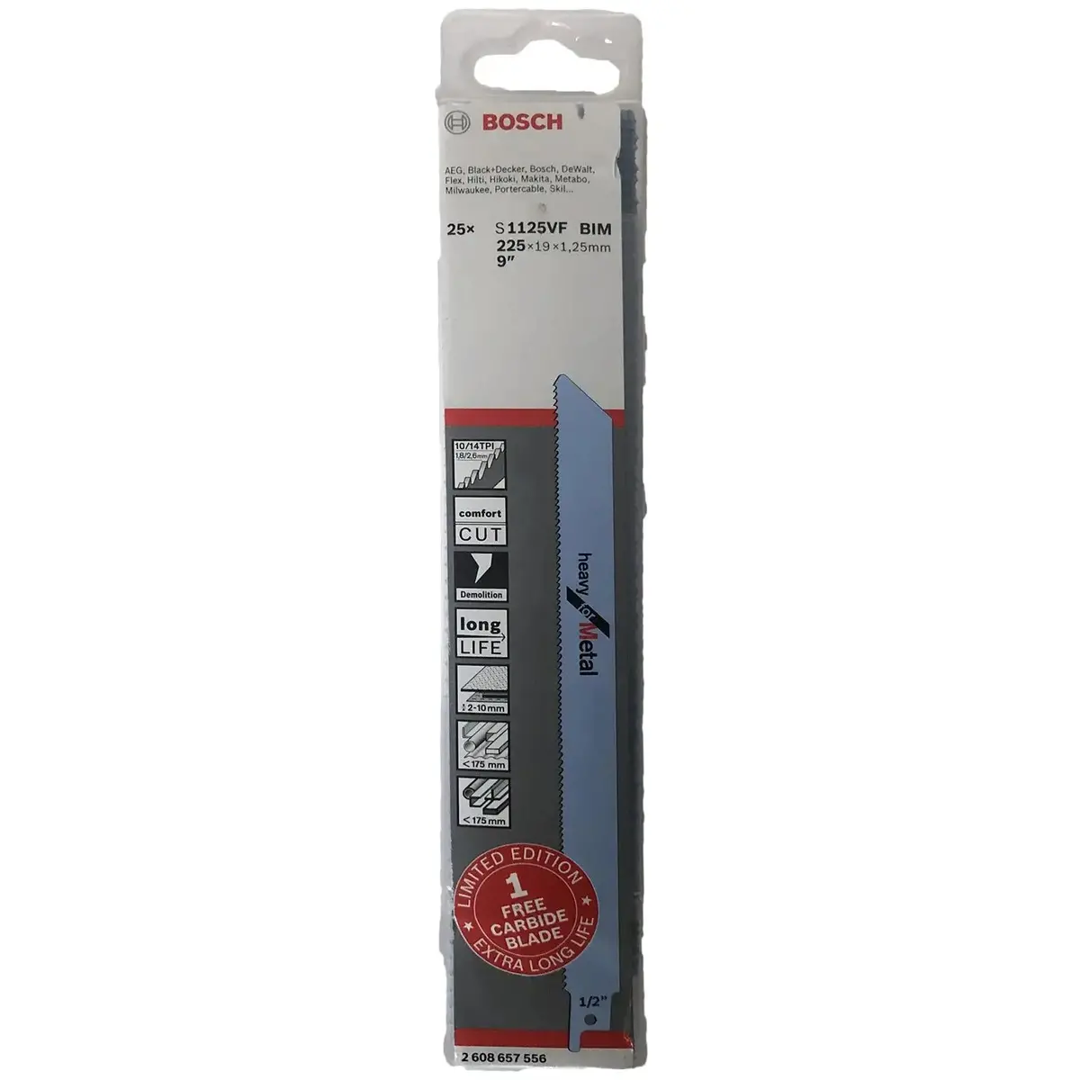 Bosch Recipro Blades 25 Pack 225Mm 9" S1125vf Bi Metal Reciprocating Saw Blade 1