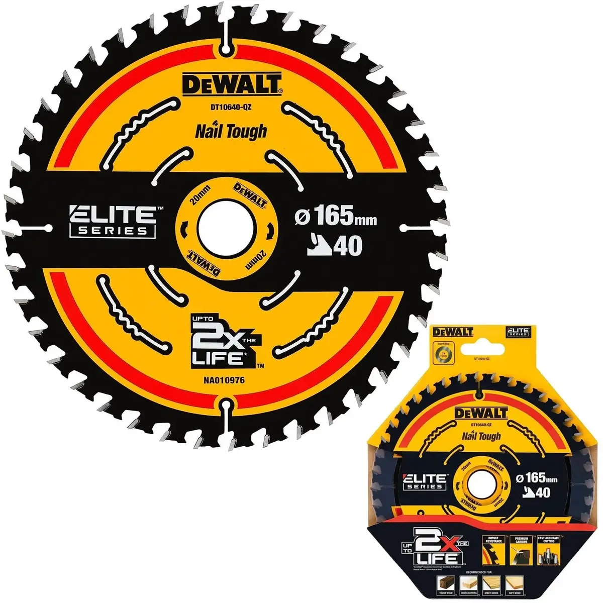 Dewalt Elite Circular Saw Blade 165Mm X 20Mm 40T Wood Cutting Framing Dt10640 1