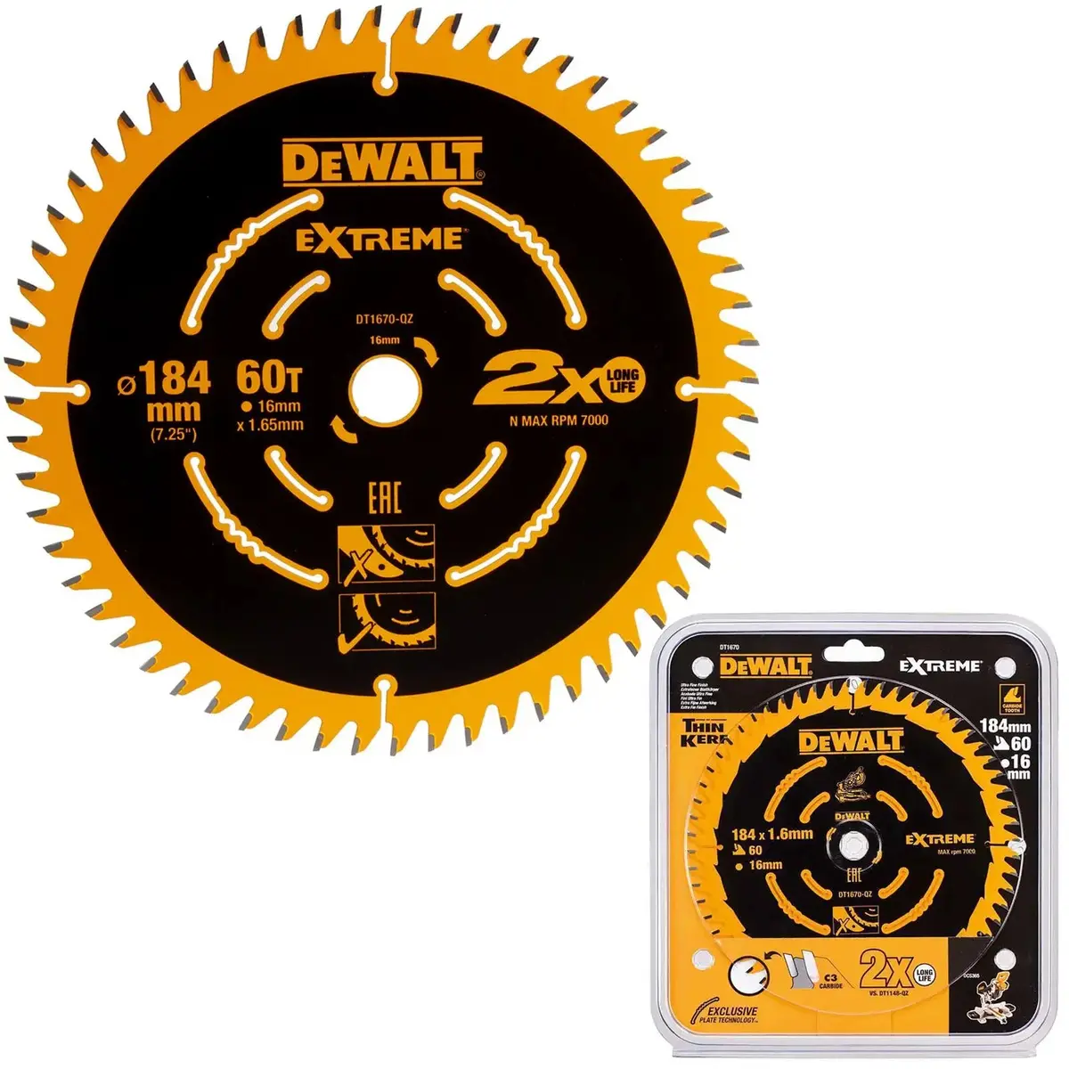 Dewalt Extreme Circular Saw Blade 184Mm X 16Mm 60T Wood Cutting Framing Dt1670 1