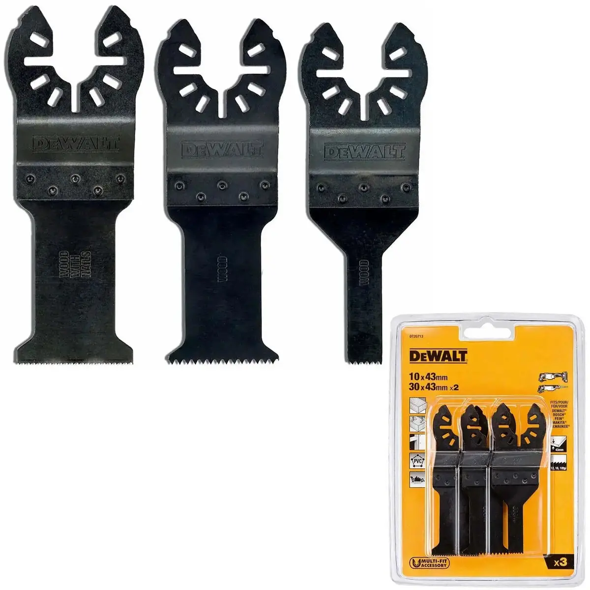 Dewalt Multi-Tool Saw Blade Set Oscillating Cutting Wood Nails Accessory 3Pc Dt20713 1