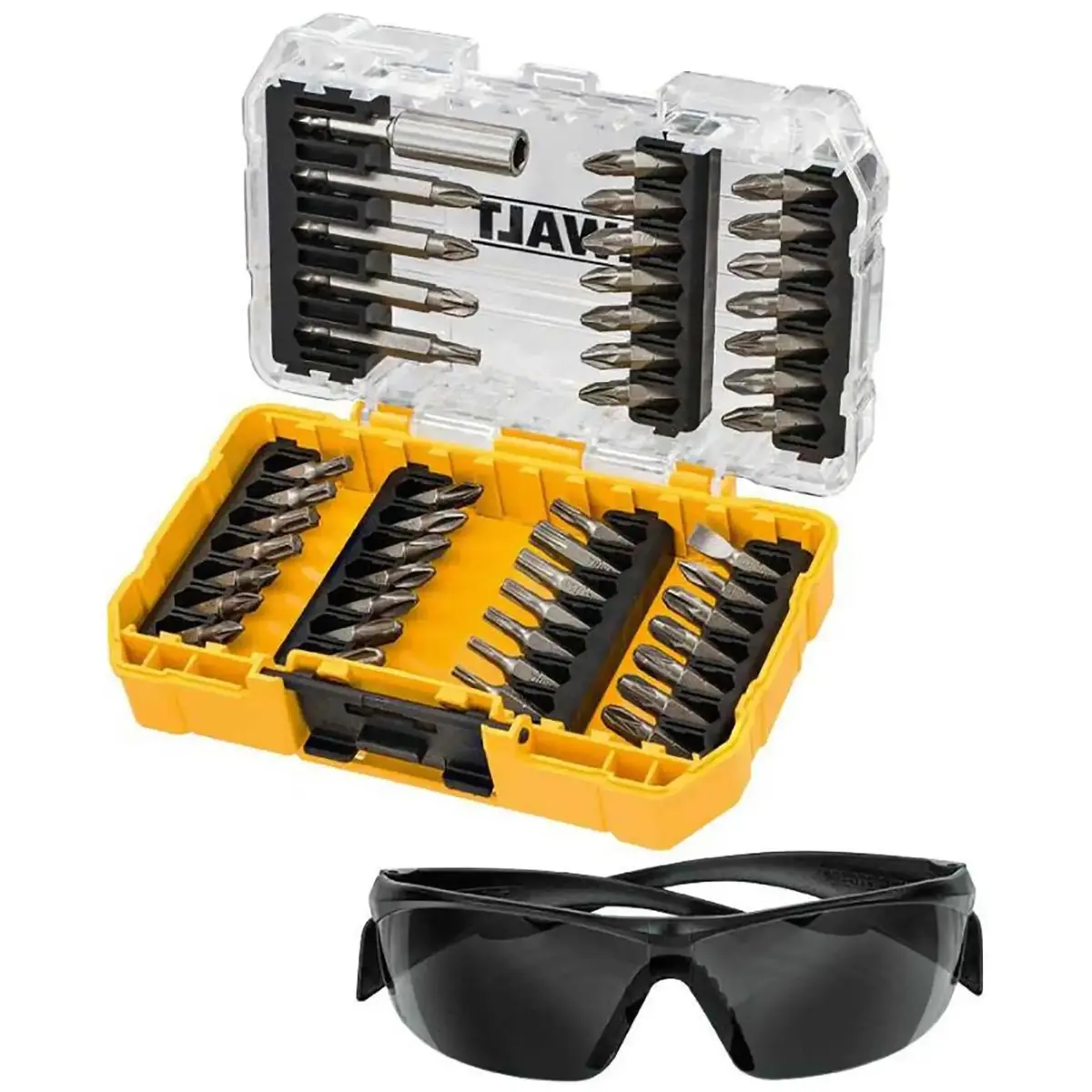 Dewalt Screwdriver Bit Set 47 Piece With Safety Glasses In Tough Case 1