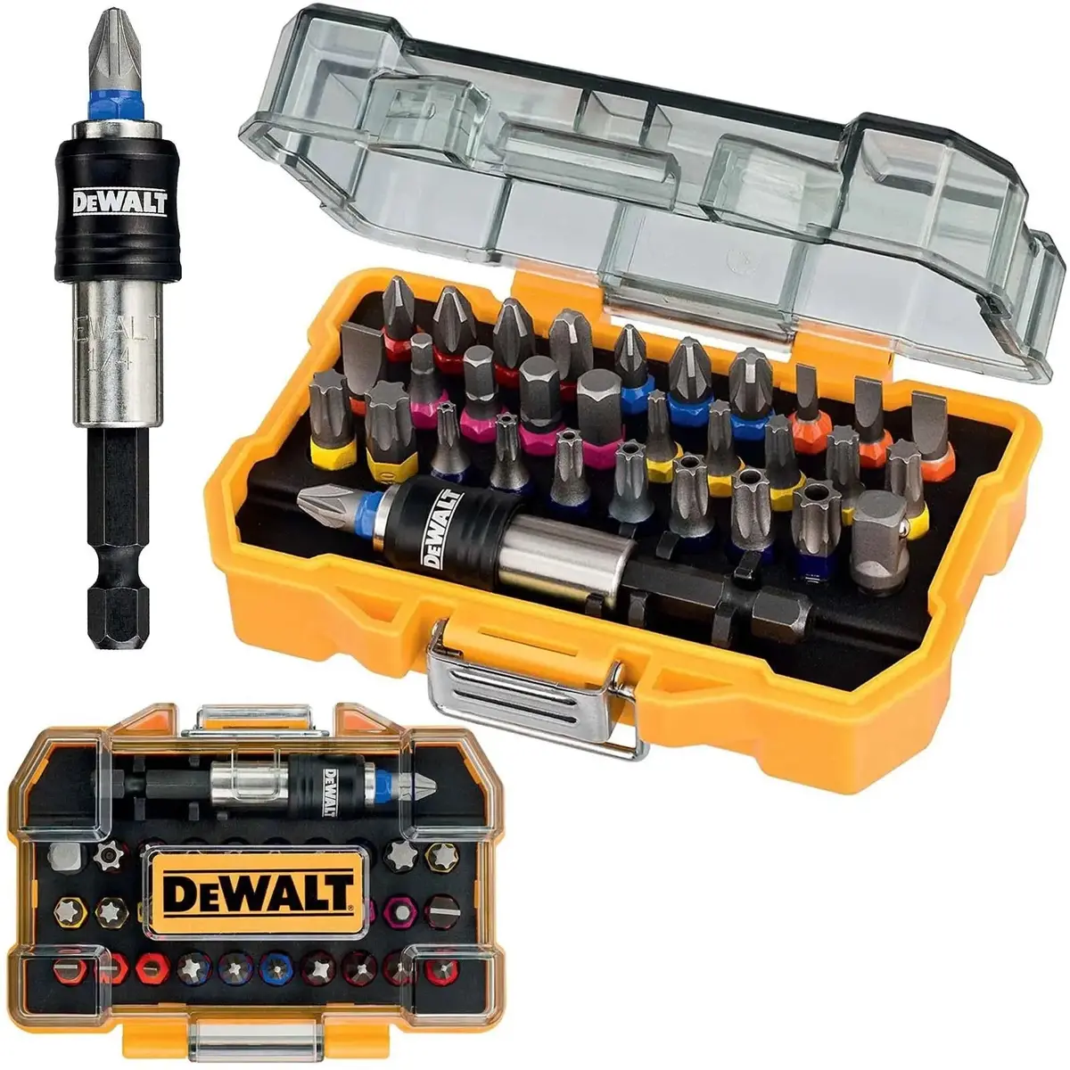 Dewalt Screwdriver Bit Set Colour Coded Magnetic Bit Holer Pozi Phillips Slotted Trx 1