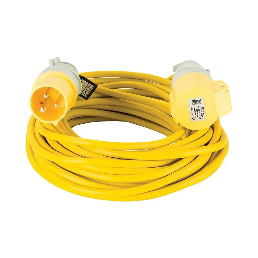 Defender Extension Lead Yellow 1.5Mm2 16A 14M 110V E85111 1