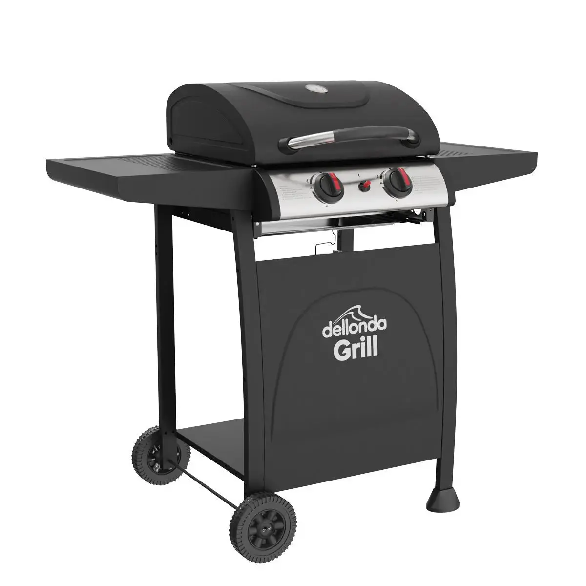 Dellonda 2 Burner Gas Bbq Grill With Ignition & Thermometer - Black/Stainless Steel 1