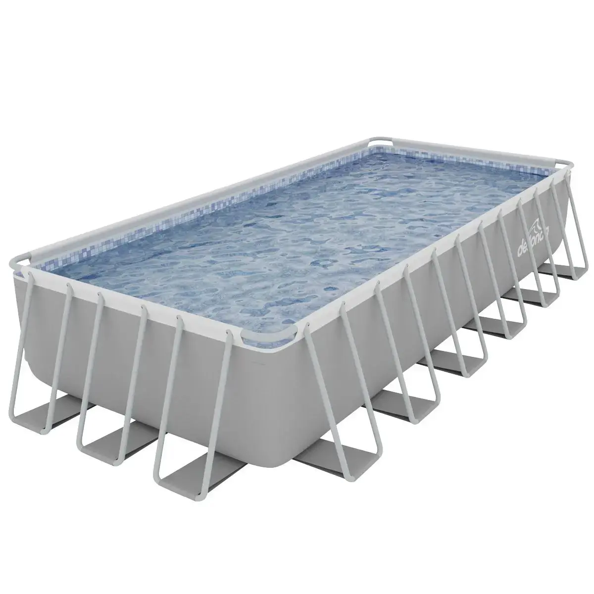 Dellonda 25Ft Deluxe Steel Frame Swimming Pool With Step Ladder, Ground Covers And Filter Pump 1