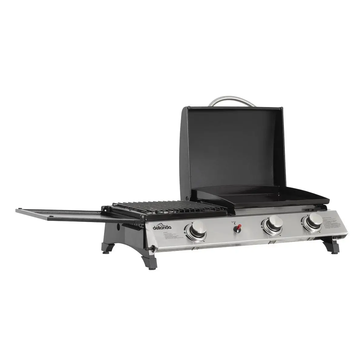Dellonda 3 Burner Portable Gas Plancha/Grill 8.5Kw Bbq Griddle, Stainless Steel 1