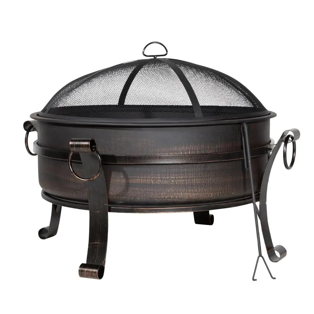Dellonda 30" Deluxe 2-In-1 Outdoor Fire Pit & Coffee Table Antique Bronze Effect 1