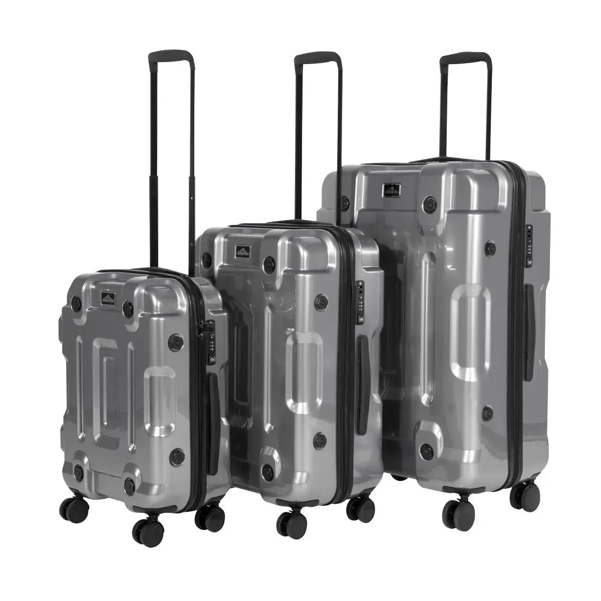 Dellonda 3Pc Lightweight Abs Luggage Set  - 20", 24", 28" - Silver - Dl9 1