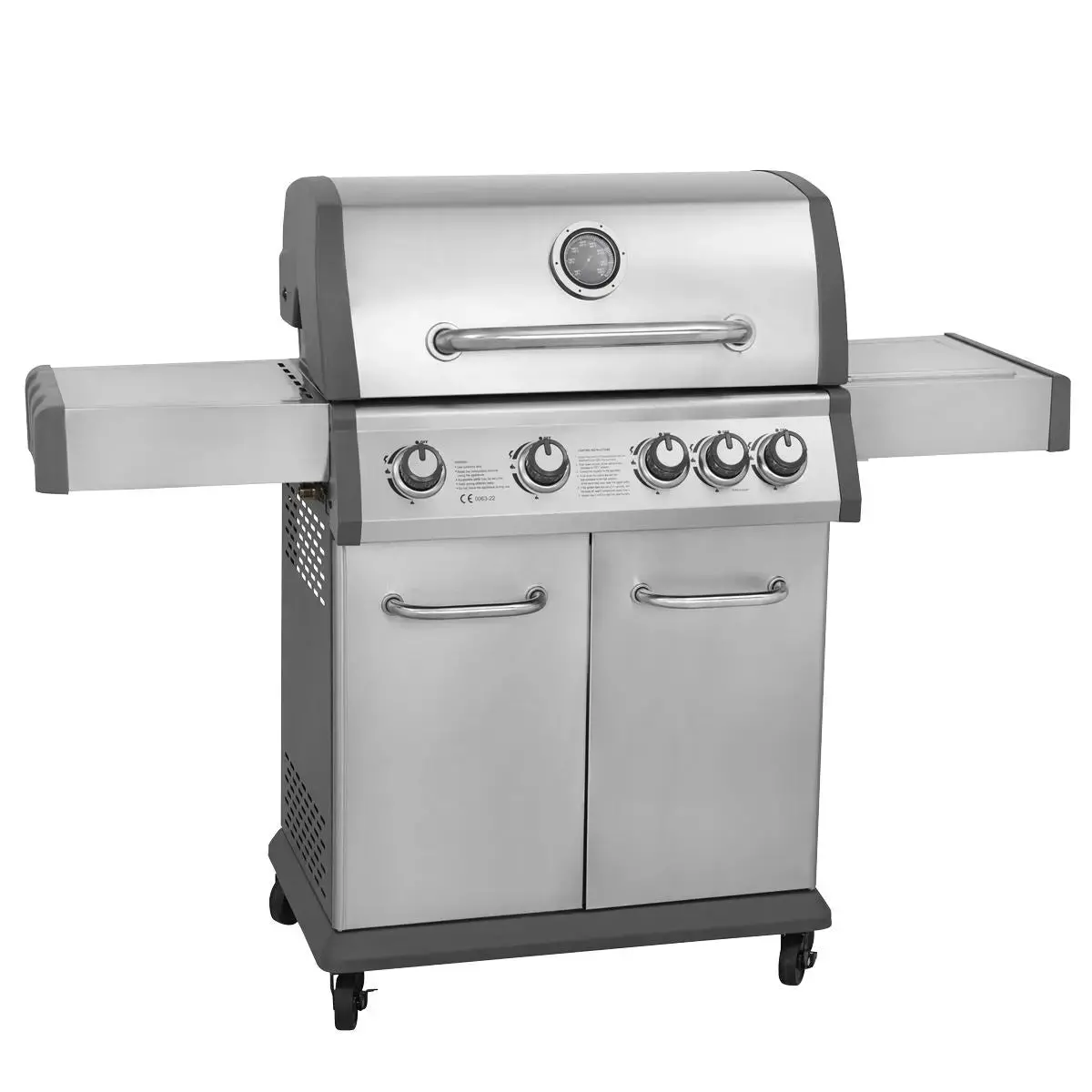 Dellonda 4+1 Burner Deluxe Gas Bbq Grill, Stainless Steel, Side Burner, Ignition 1