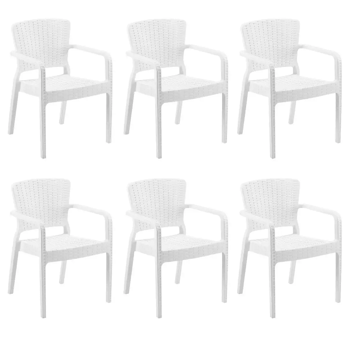 Dellonda Armchair Durable, Weather Resistant Pp Body, Stackable X 6 - White 1