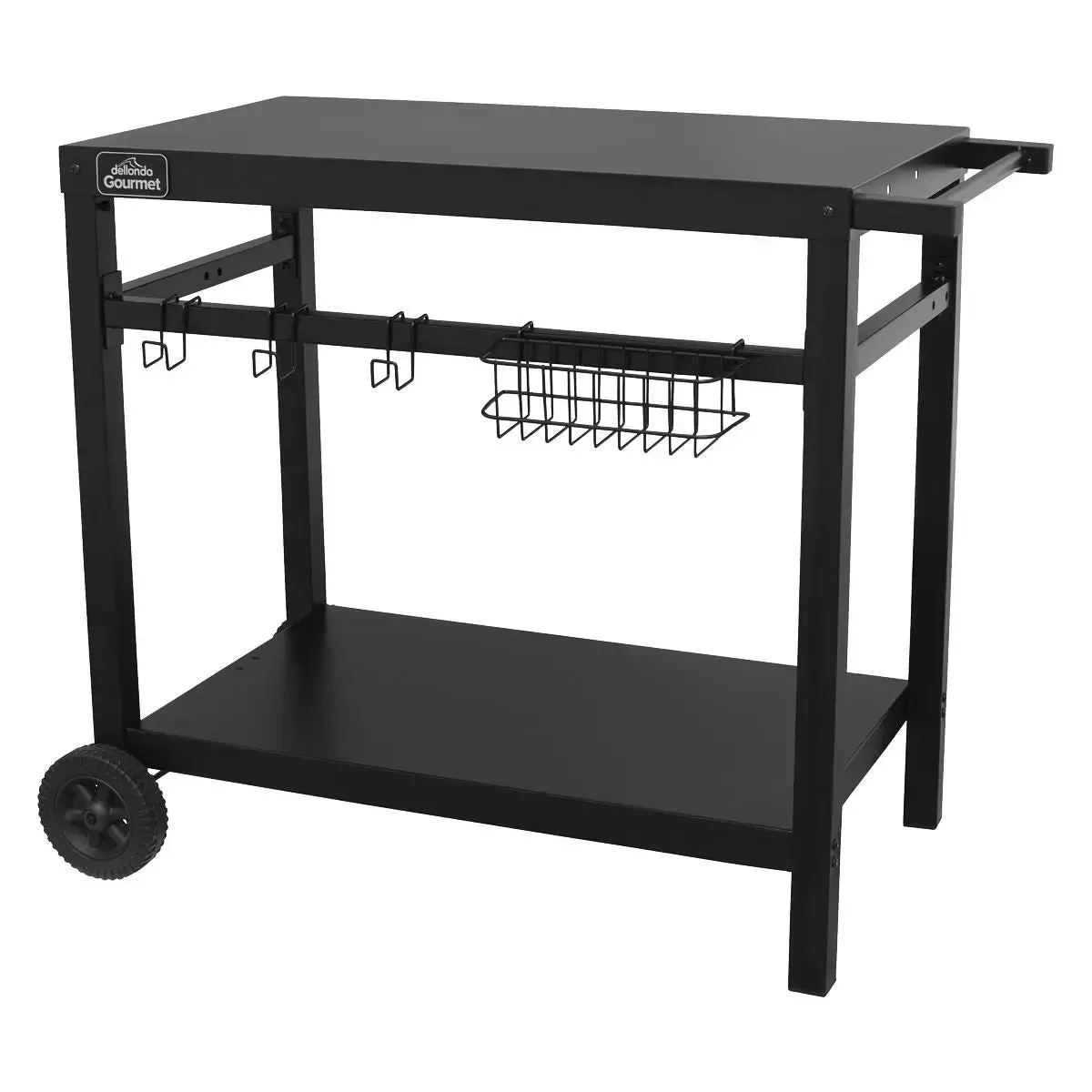 Dellonda Bbq & Plancha Trolley For Outdoor Cooking With Utensil Holder, Black 1