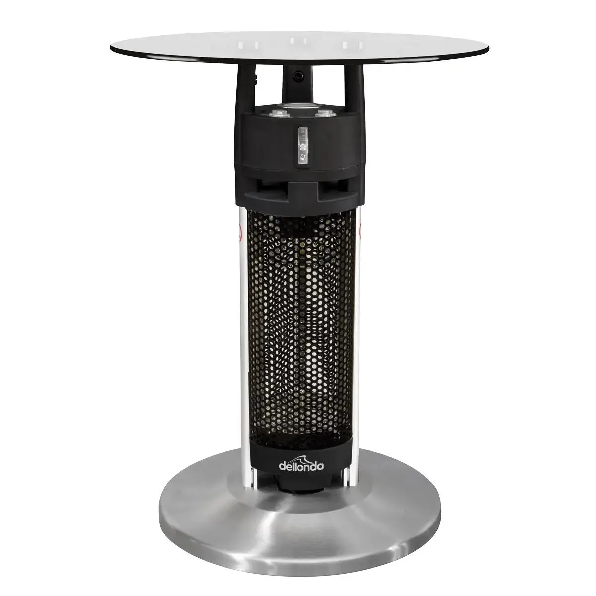Dellonda Bistro Table With 1200W Heater, 65Cm, Black/Stainless Steel 1