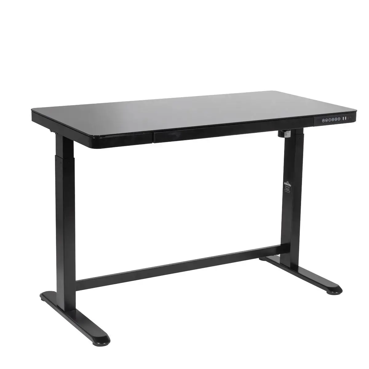 Dellonda Black Electric Adjustable Standing Desk With Usb & Drawer, 1200 X 600Mm 1