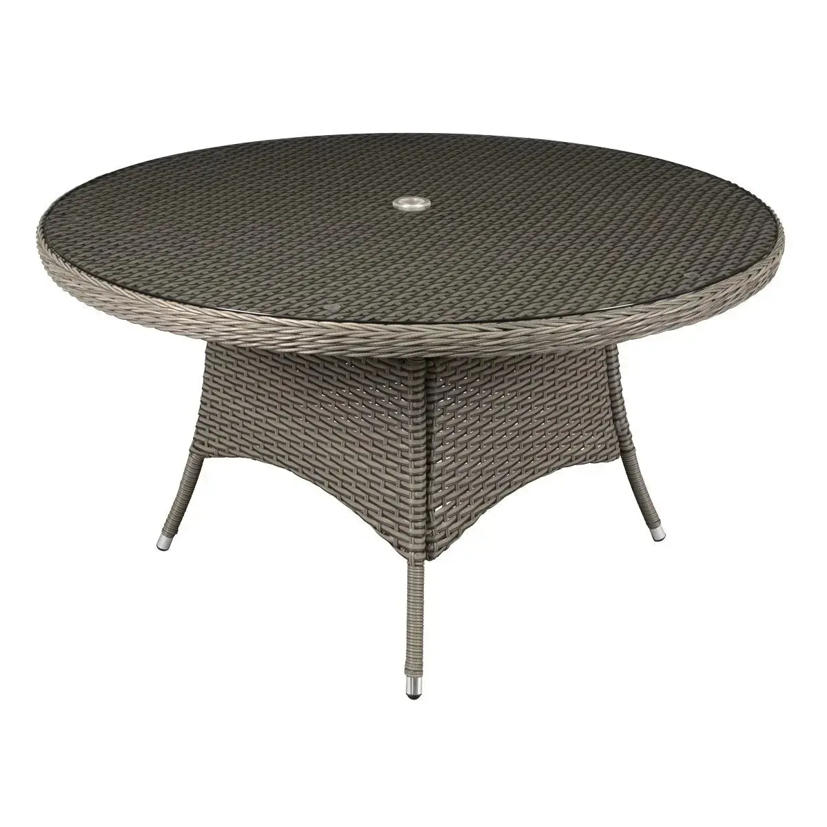 Dellonda Chester Rattan Wicker Outdoor Dining Table With Tempered Glass Top 1