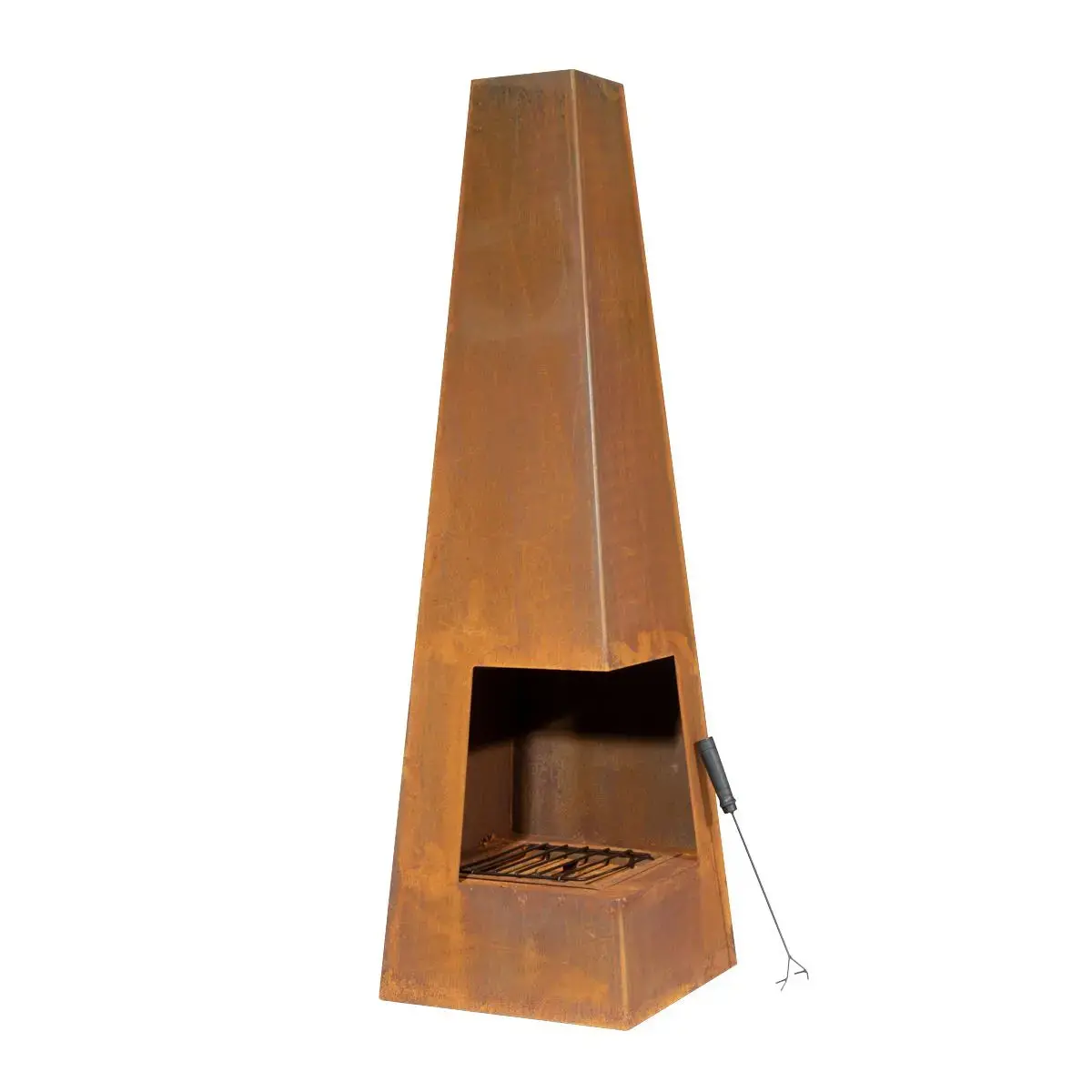 Dellonda Chiminea, Wood Burner, Heater For Outdoors W45cm X H150cm, Corten Steel 1