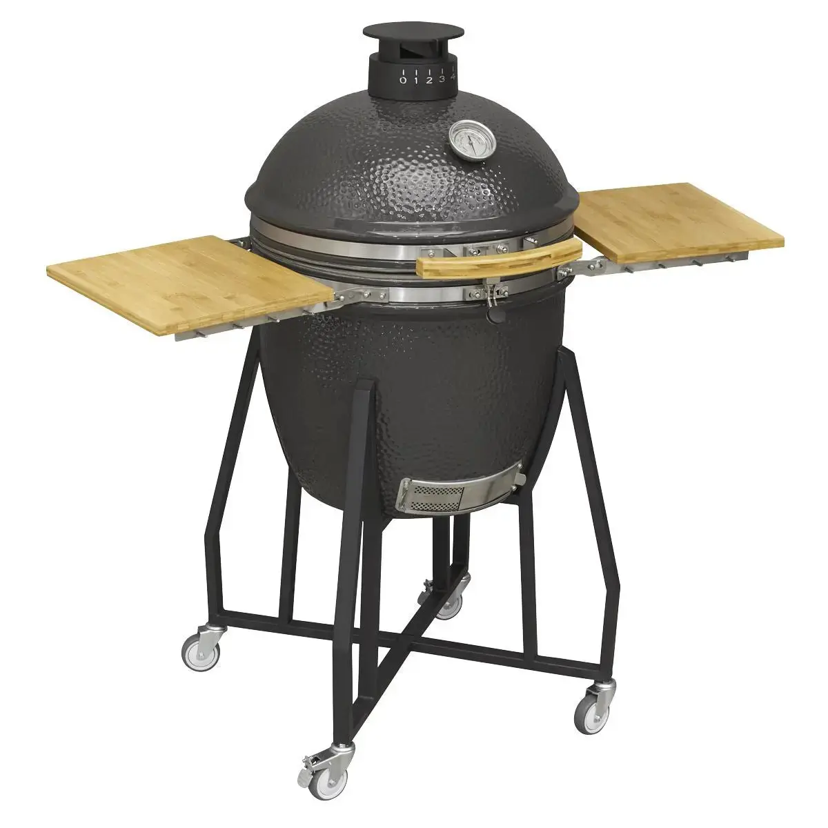 Dellonda Deluxe 22"(56Cm) Ceramic Kamado Style Bbq Grill/Oven/Smoker, Supplied With Wheeled Stand 1