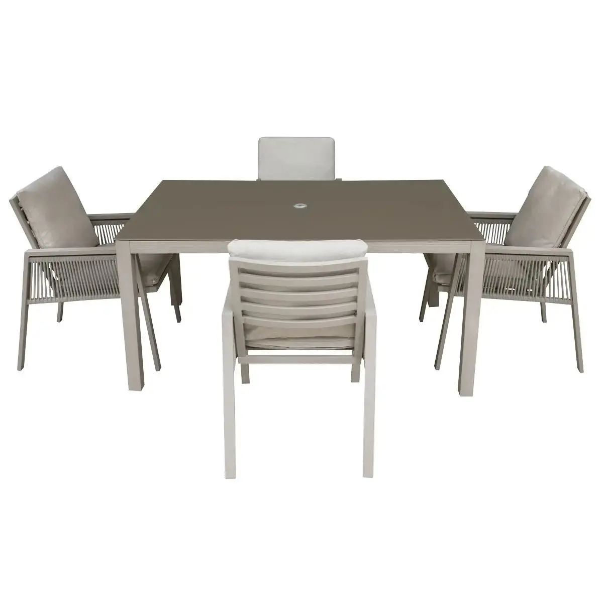 Dellonda Fusion 5 Piece Outdoor Dining Set With Weatherproof Aluminium Frame 1
