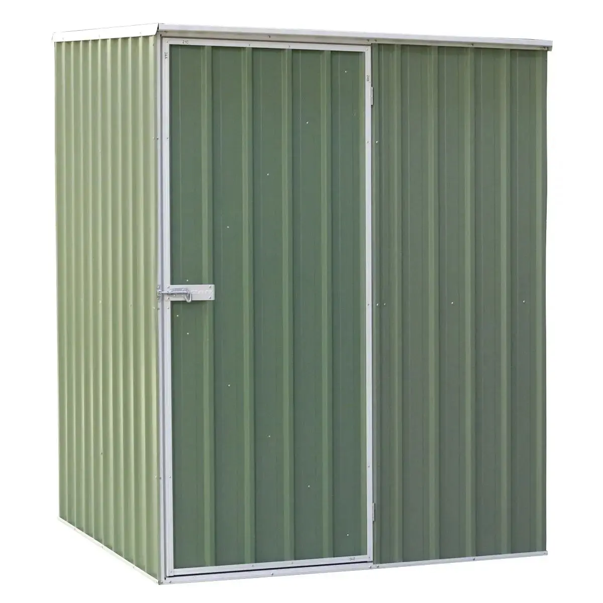 Dellonda Galvanised Steel Metal Garden/Outdoor/Storage Shed, 5Ft X 5Ft, Pent Style Roof – Green 1