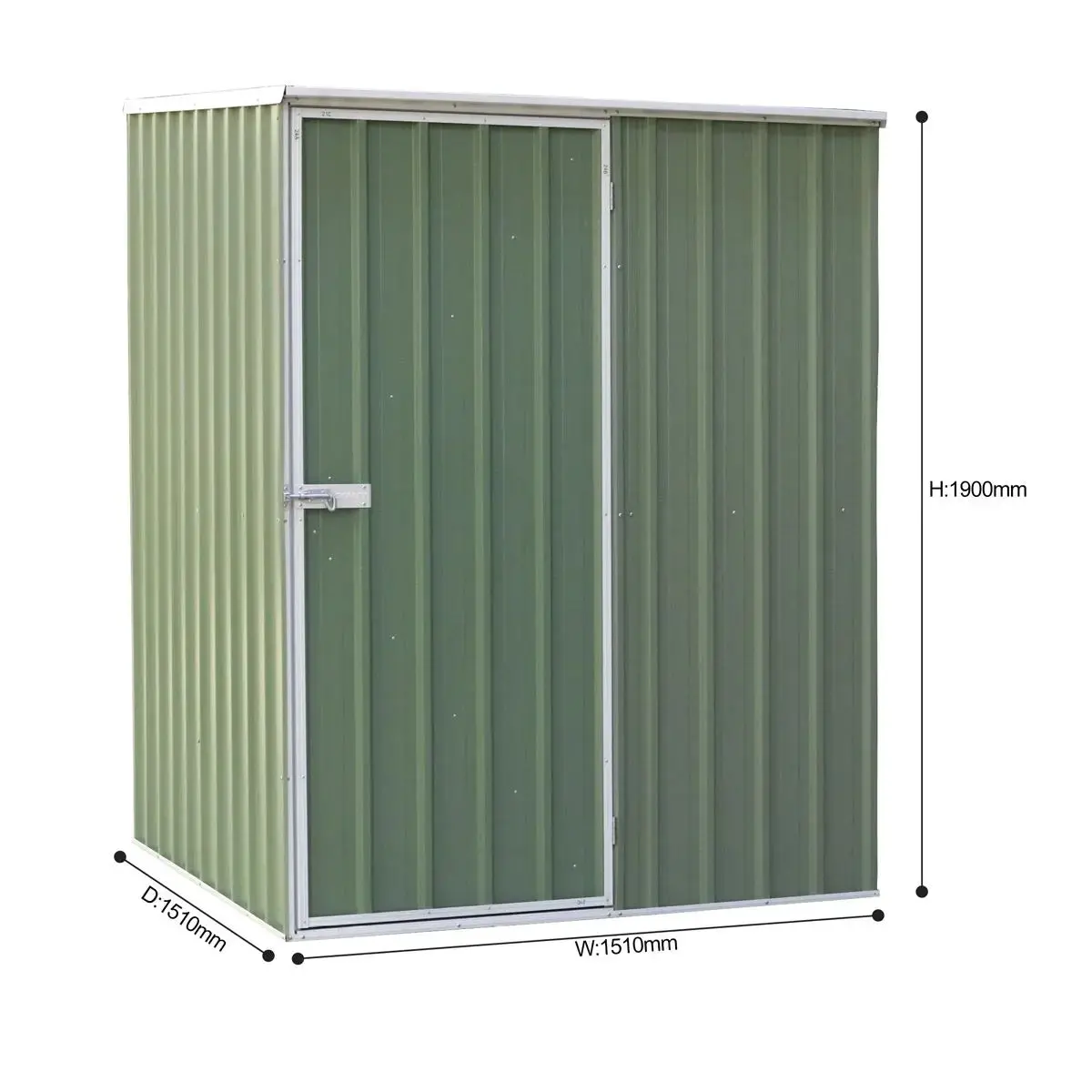 Dellonda Galvanised Steel Metal Garden/Outdoor/Storage Shed, 5Ft X 5Ft, Pent Style Roof – Green 2