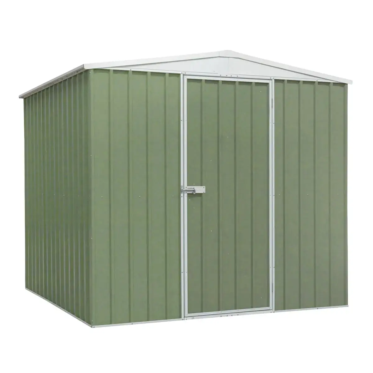 Dellonda Galvanised Steel Metal Garden/Outdoor/Storage Shed, 7.5Ft X 7.5Ft, Apex Style Roof - Green 1