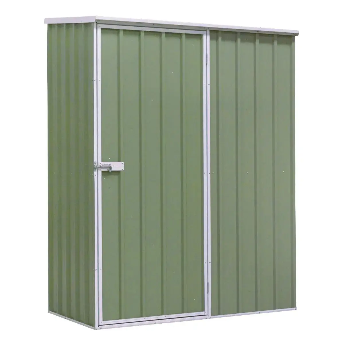 Dellonda Galvanized Steel Garden/Outdoor/Storage Shed, 1.5 X 0.8 X 1.9M, Pent Style Roof - Green 1