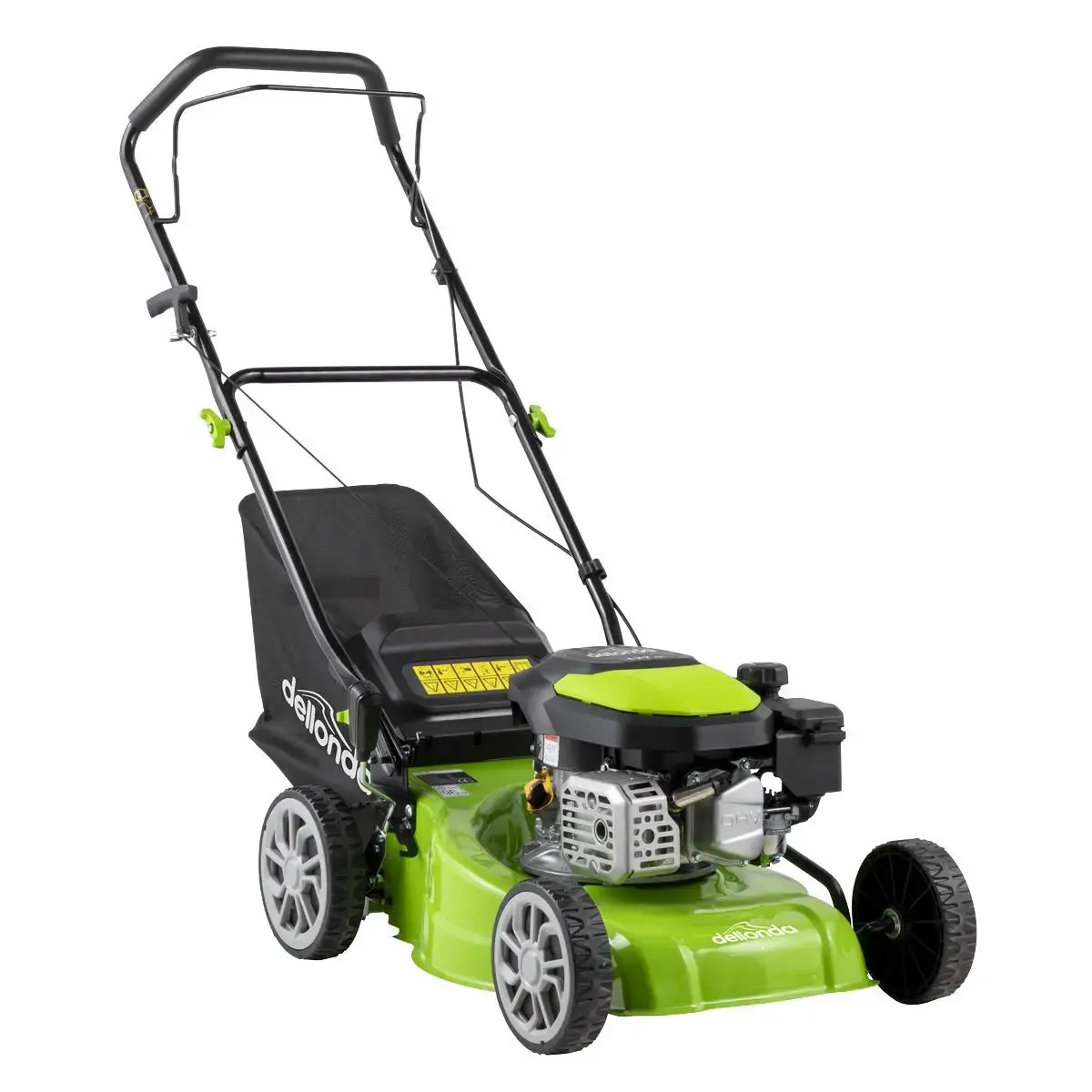Dellonda Hand-Propelled Petrol Lawnmower Grass Cutter, 127Cc 16"/41Cm 4-Stroke 1