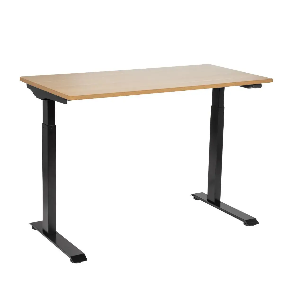 Dellonda Oak Electric Adjustable Office Standing Desk, Quiet, 70Kg, 1200 X 600Mm 1