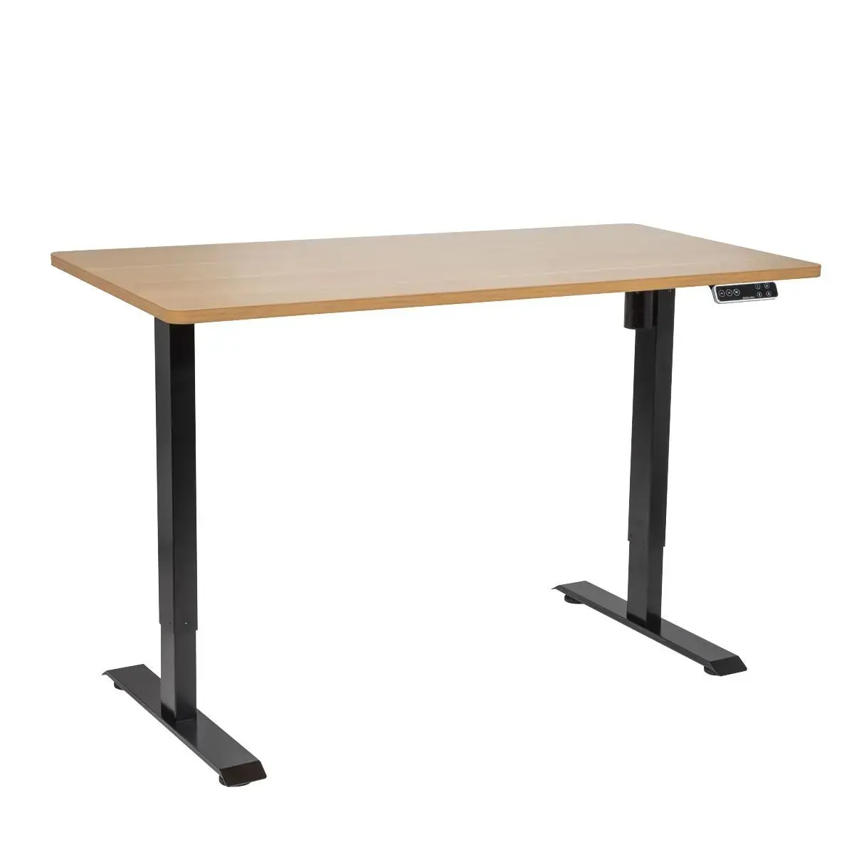Dellonda Oak Electric Height Adjustable Standing Desk With Memory, Quiet & Fast 1400 X 700Mm 1