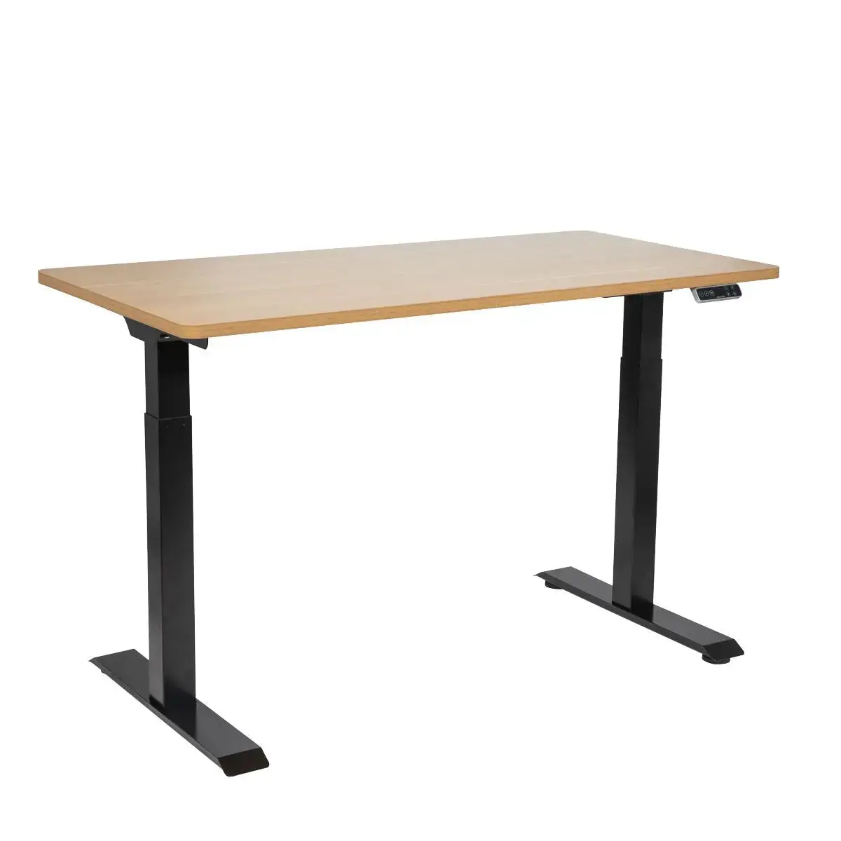 Dellonda Oak Electric Height Adjustable Standing Desk, 1400 X 700Mm Dual Motor 100Kg 1