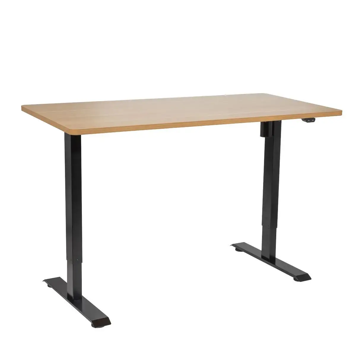 Dellonda Oak Electric Height Adjustable Standing Desk, Office Quiet & Fast 1400 X 700Mm 1