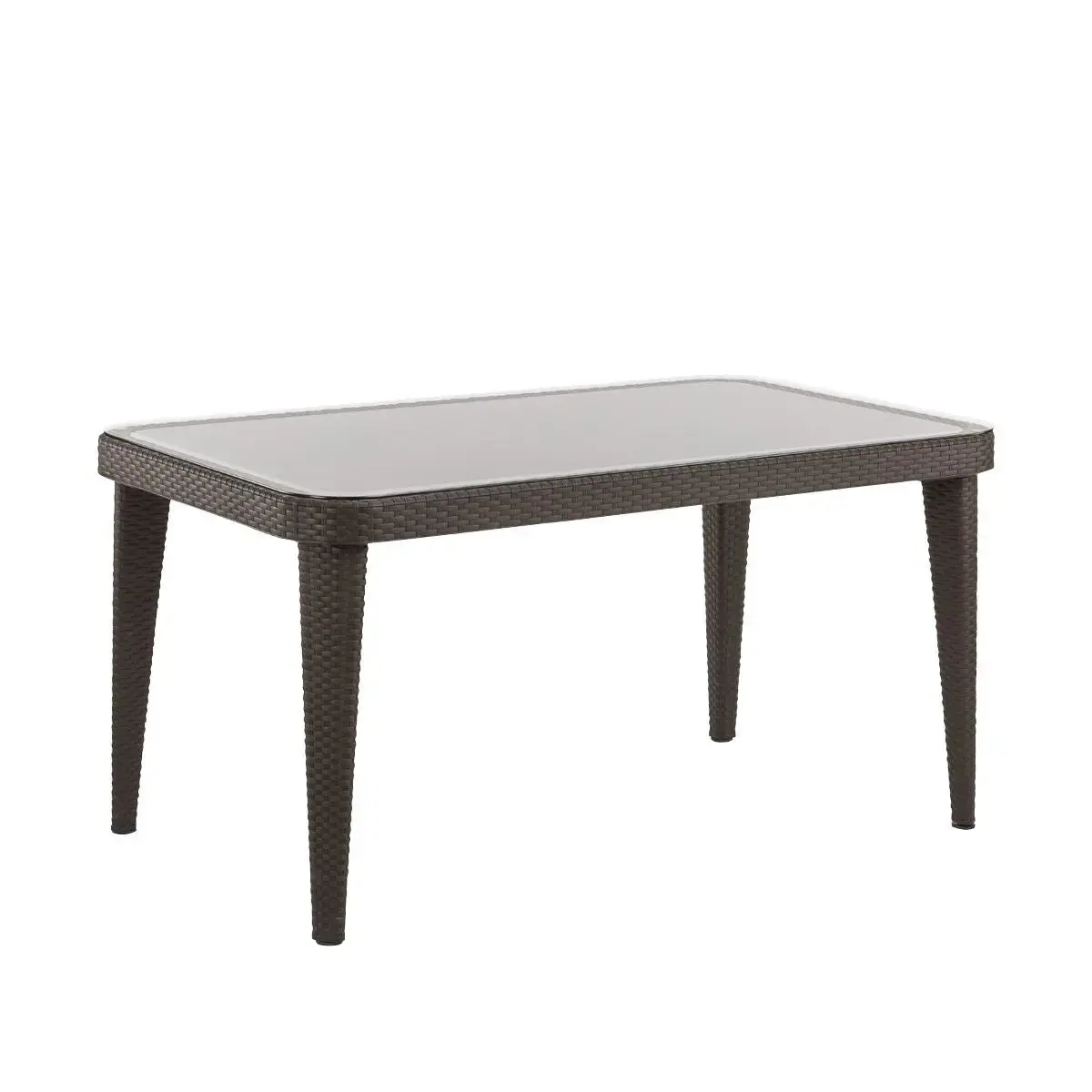 Dellonda Outdoor Dining Table Weather Resistant Glass Table 90X150cm 1