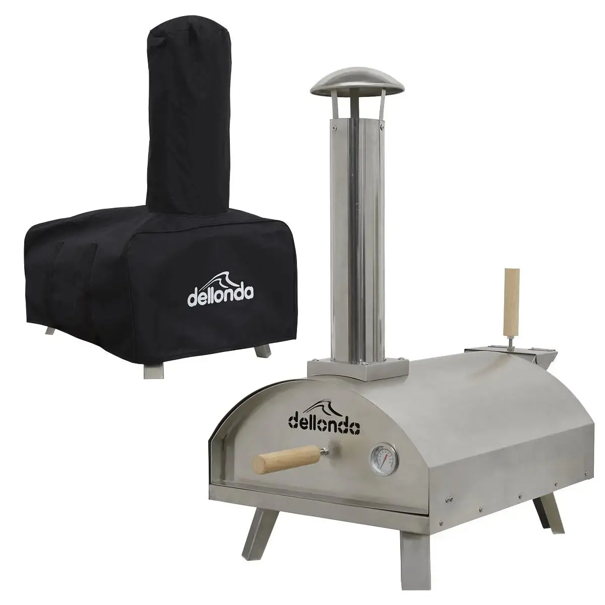 Dellonda Portable Wood-Fired Pizza Oven And Smoking Oven, Stainless Steel, Supplied With Weatherproof Cover/Carry Bag 1