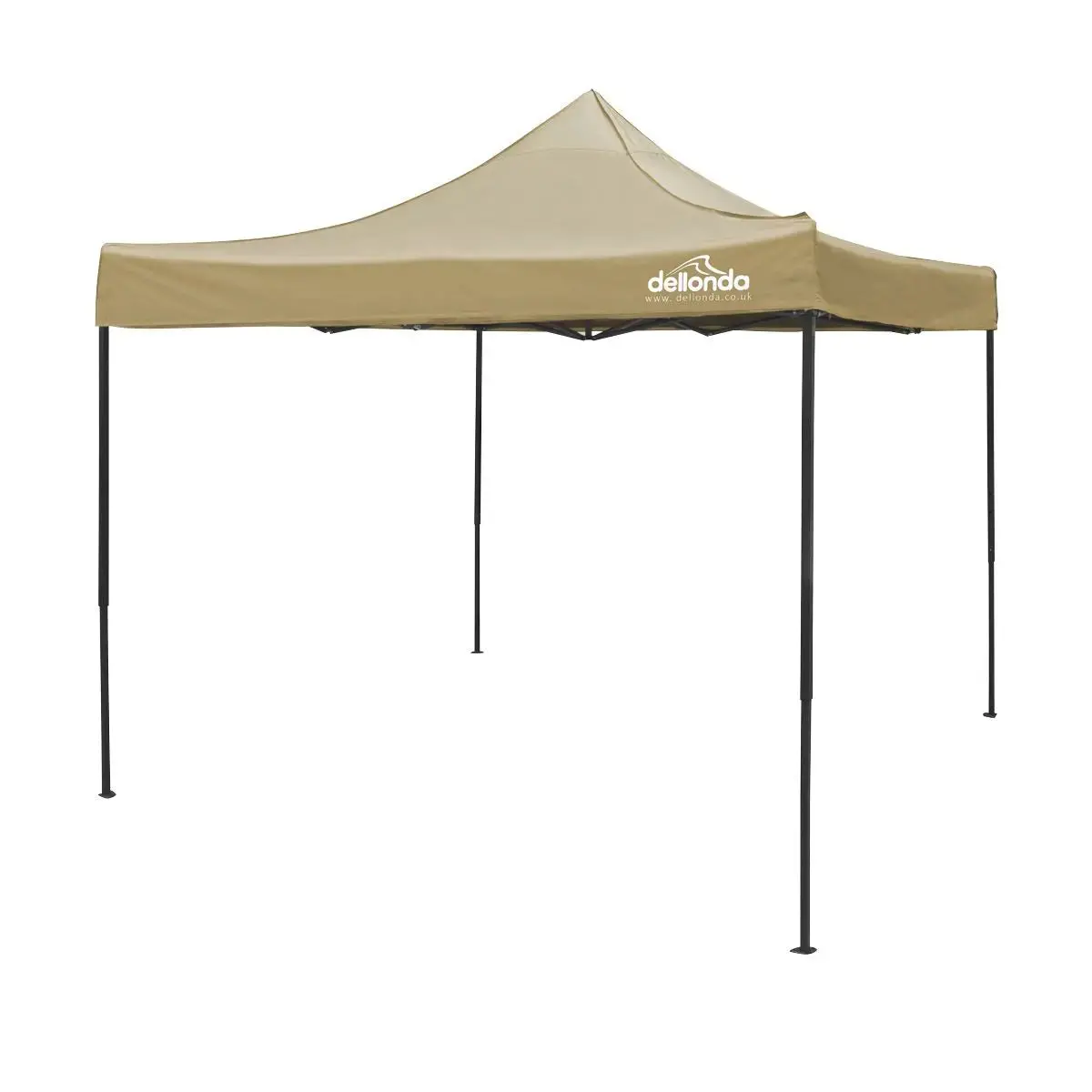 Dellonda Premium 3 X 3M Pop-Up Gazebo, Pvc Coated, Water Resistant Fabric, Supplied With Carry Bag, Rope, Stakes & Weight Bags - Beige Canopy 1