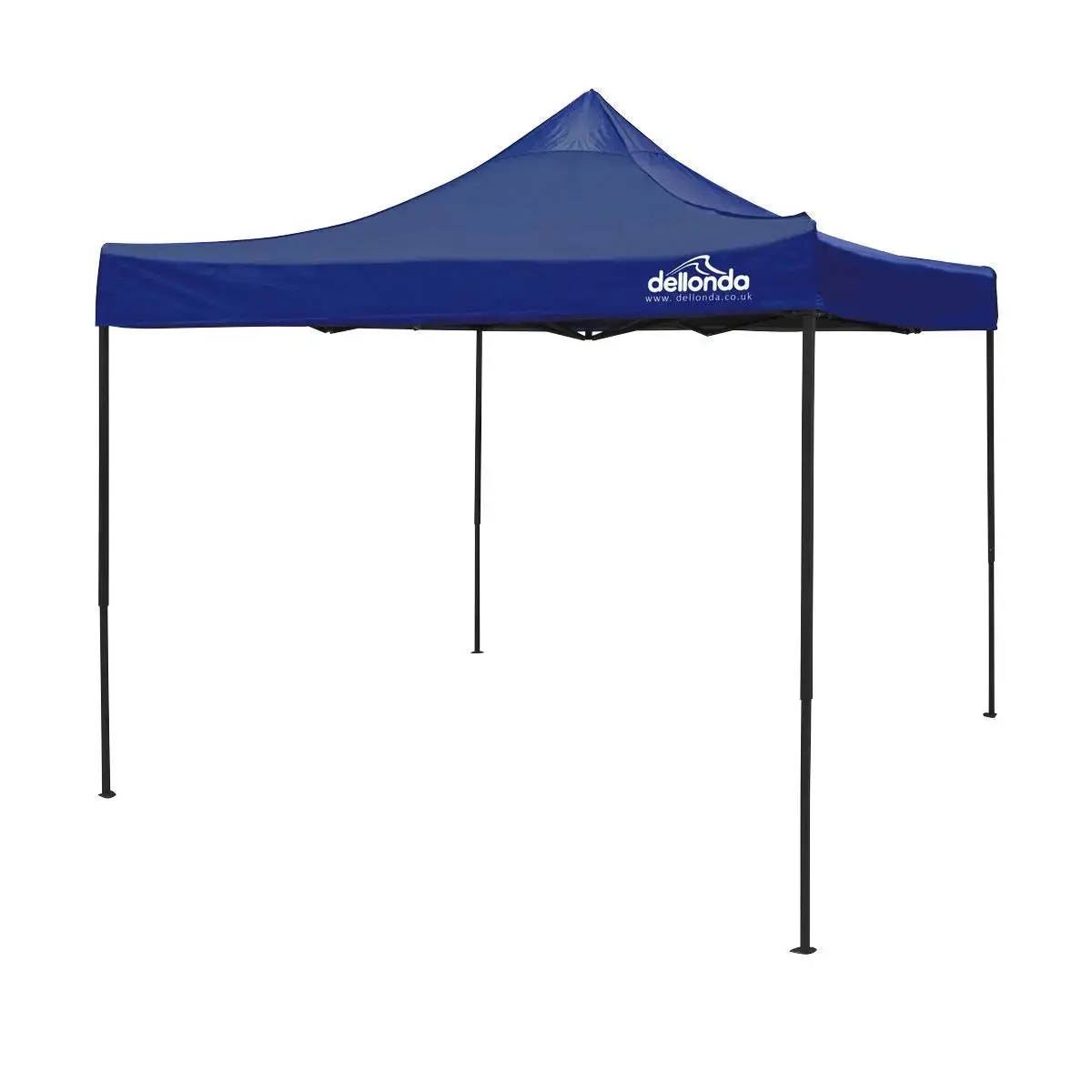 Dellonda Premium 3 X 3M Pop-Up Gazebo, Pvc Coated, Water Resistant Fabric, Supplied With Carry Bag, Rope, Stakes & Weight Bags - Blue Canopy 1