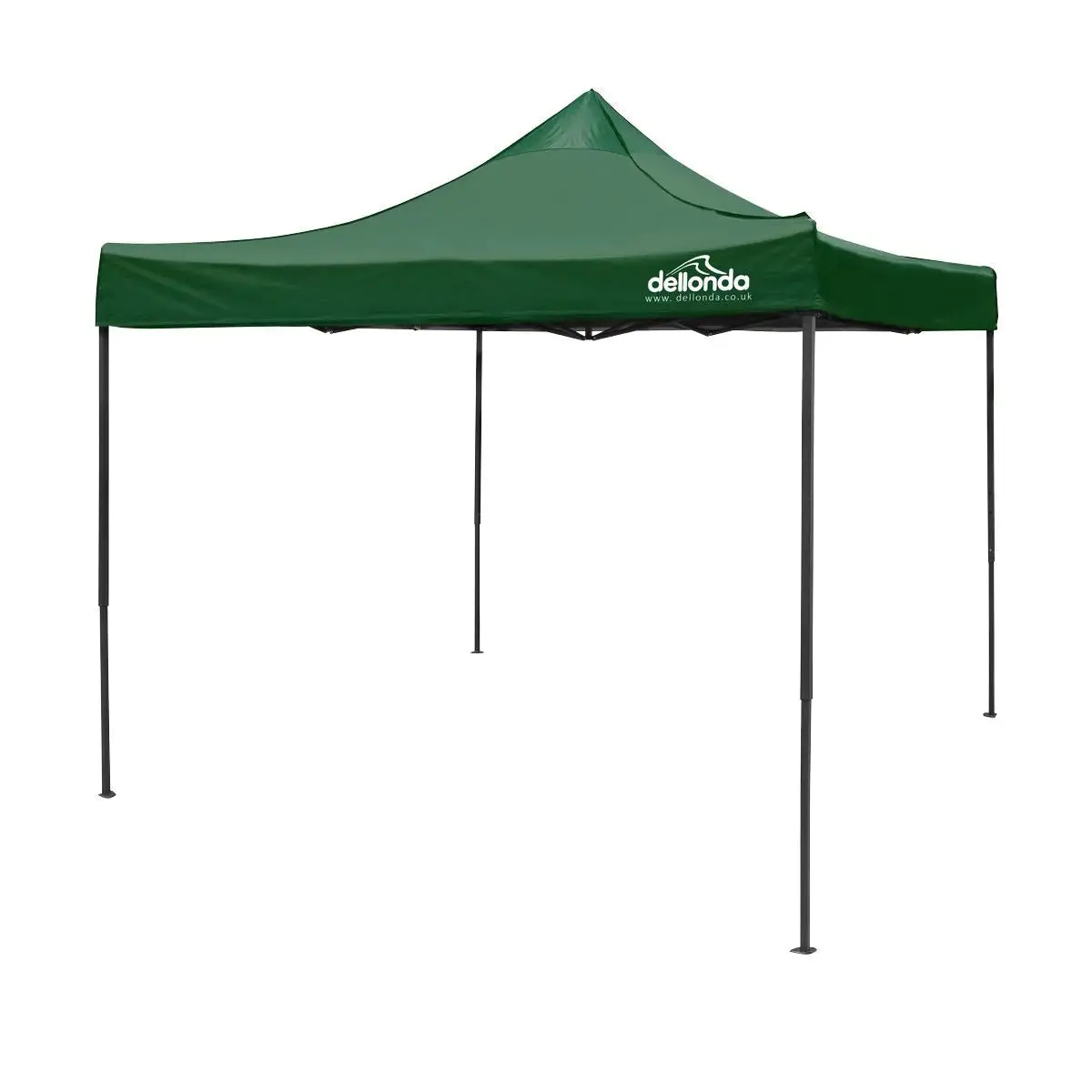 Dellonda Premium 3 X 3M Pop-Up Gazebo, Pvc Coated, Water Resistant Fabric, Supplied With Carry Bag, Rope, Stakes & Weight Bags - Dark Green Canopy 1
