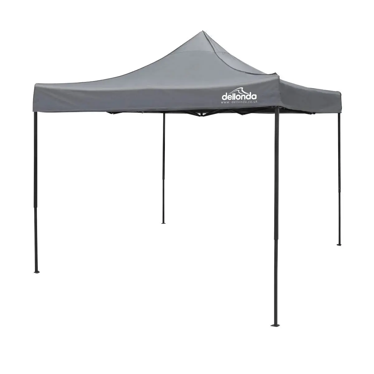 Dellonda Premium 3 X 3M Pop-Up Gazebo, Pvc Coated, Water Resistant Fabric, Supplied With Carry Bag, Rope, Stakes & Weight Bags - Grey Canopy 1