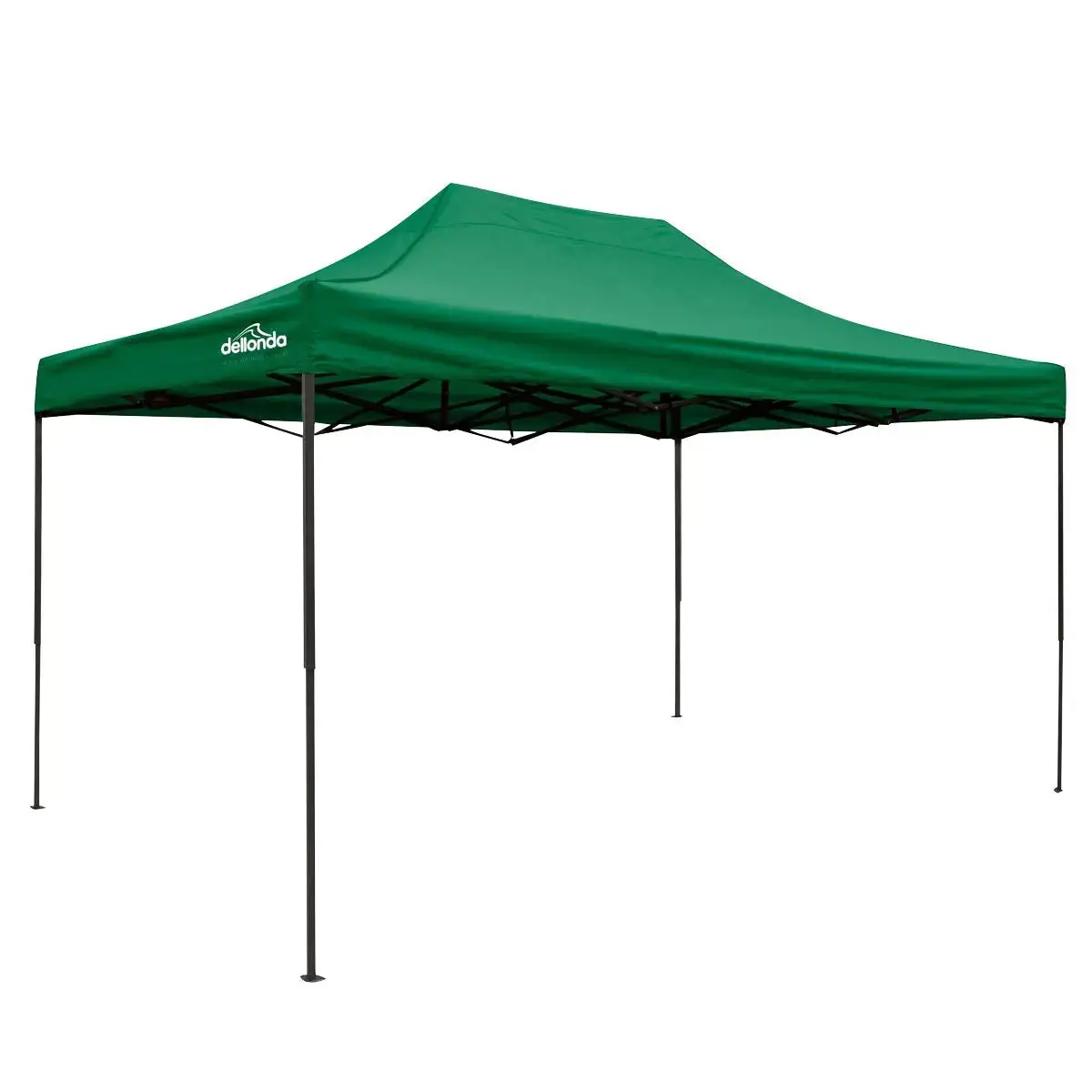 Dellonda Premium 3 X 4.5M Pop-Up Gazebo, Heavy Duty, Pvc Coated, Water Resistant Fabric, Supplied With Carry Bag, Rope, Stakes & Weight Bags - Dark Green Canopy 1