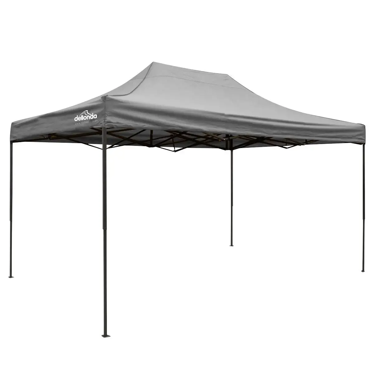 Dellonda Premium 3 X 4.5M Pop-Up Gazebo, Heavy Duty, Pvc Coated, Water Resistant Fabric, Supplied With Carry Bag, Rope, Stakes & Weight Bags - Grey Canopy 1