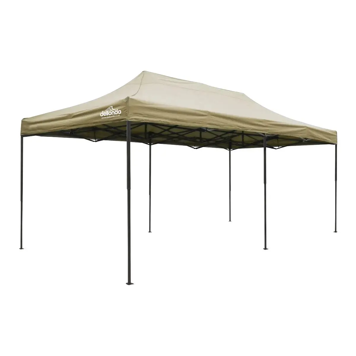 Dellonda Premium 3X6m Pop-Up Gazebo, Heavy Duty, Pvc Coated, Water Resistant Fabric Supplied With Carry Bag, Rope, Stakes & Weight Bags - Beige Canopy 1