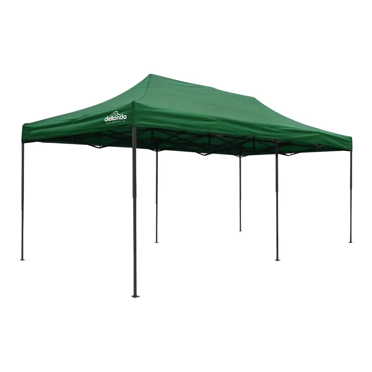 Dellonda Premium 3X6m Pop-Up Gazebo, Heavy Duty, Pvc Coated, Water Resistant Fabric, Supplied With Carry Bag, Rope, Stakes & Weight Bags - Dark Green Canopy 1